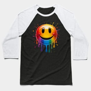 Melting Smiley | Happy Face | T Shirt Design Baseball T-Shirt